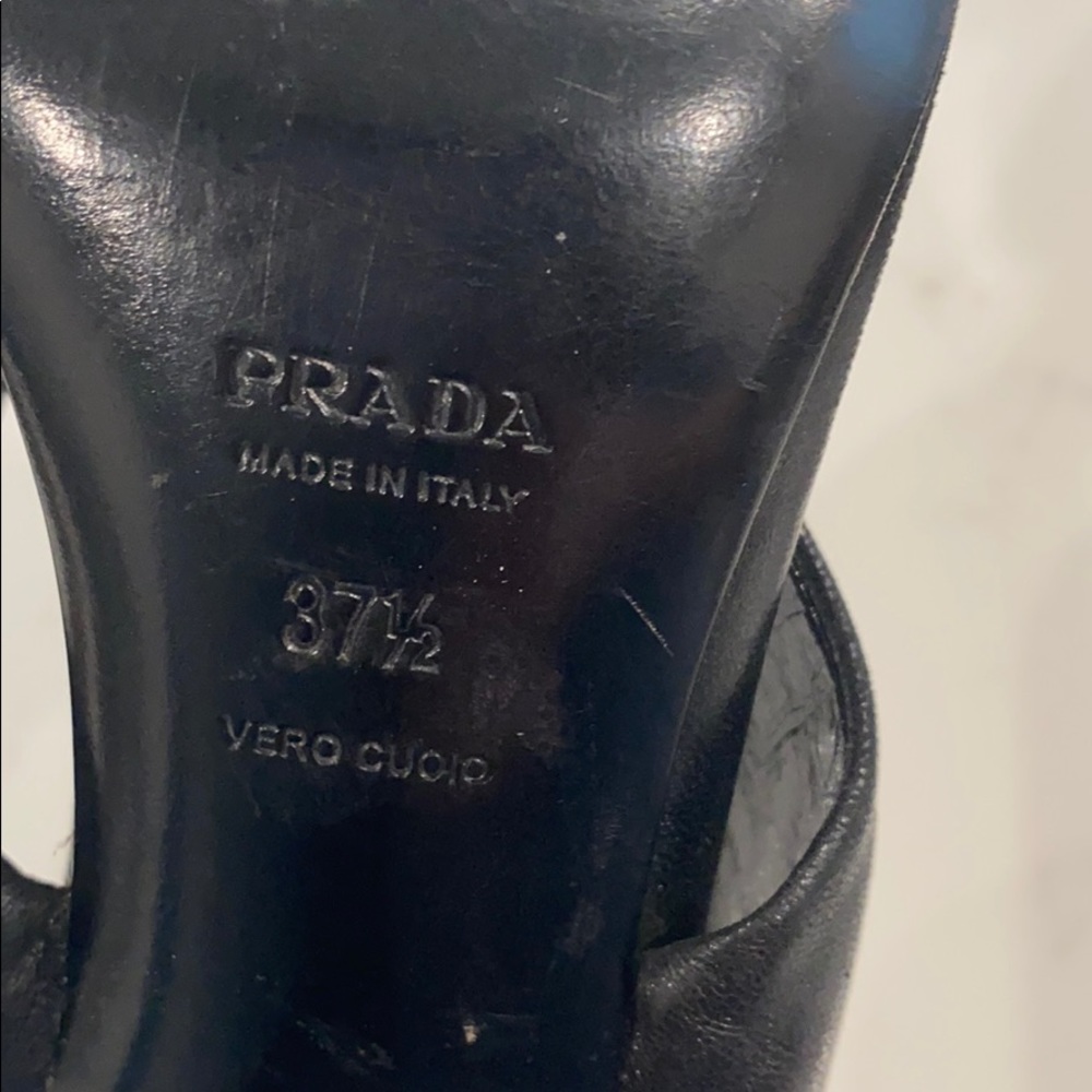 Prada sandals. Black mule slides 4 inch heel - Picture 6 of 6